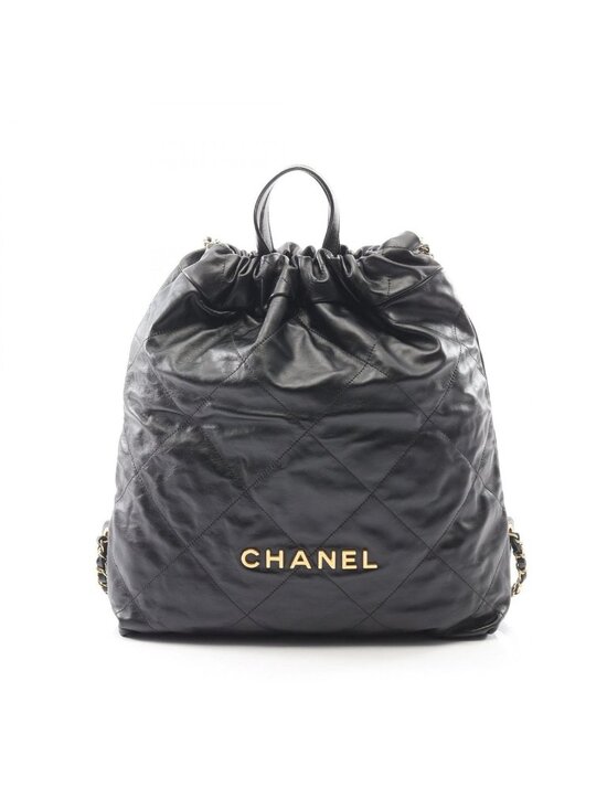 Chanel Backpack 22 Large Black Leather main image 4